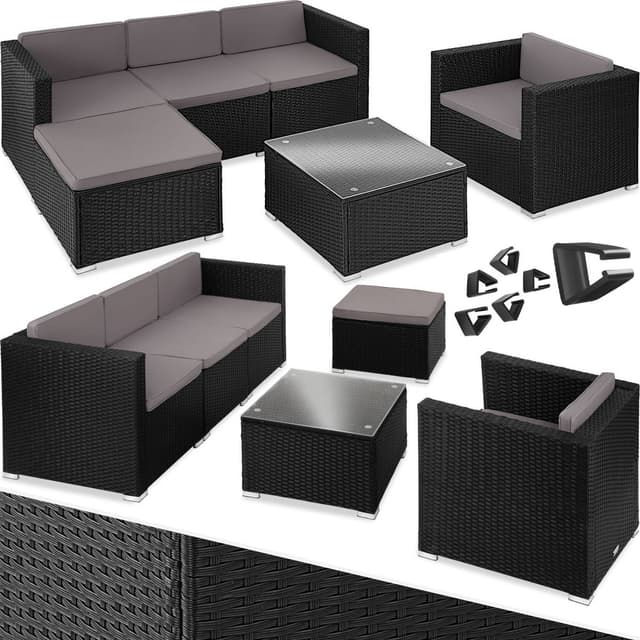 tectake Loungeset Lignano - svart