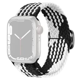 SKALO Punottu -ranneke Apple Watch Series 10 42mm - Valkoinen-Musta
