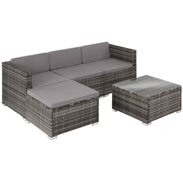 tectake Loungeset rotting Lignano - grå