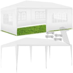 tectake Paviljong Vivara 6x3m med 5 sidopaneler - vit