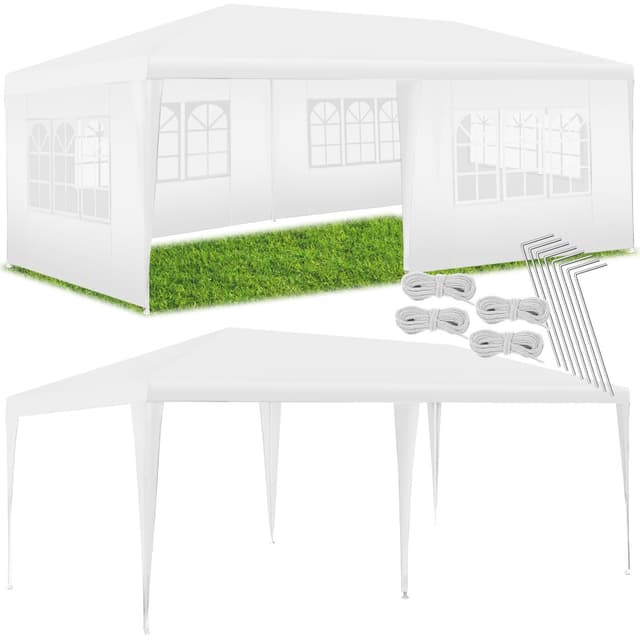 tectake Paviljong Vivara 6x3m med 5 sidopaneler - vit