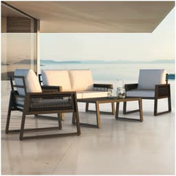 tectake Loungeset Captive med repdesign och aluminiumram - antracit