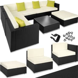 Polyrattan loungesæt Marbella - sort