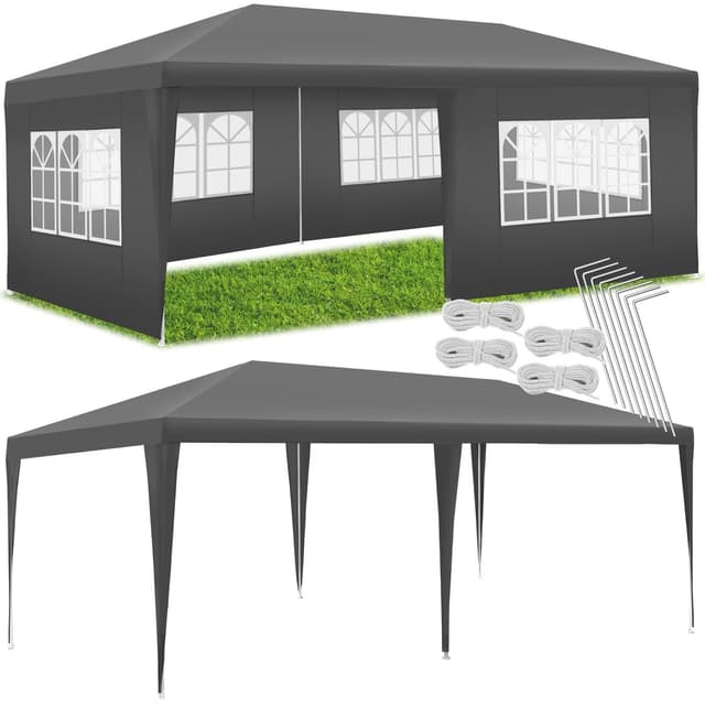 tectake Paviljong Vivara 6x3m med 5 sidopaneler - grå