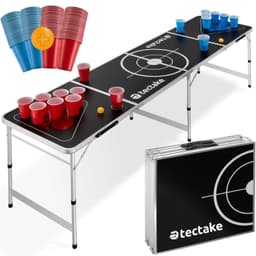 tectake Beer pong bord Throws 240 x 60 x 70 cm Sort