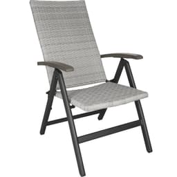 tectake Canberra rottingstol med hopfällbar aluminiumram 72 x 58 x 108 cm Ljusgrå