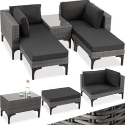 tectake Loungeset Bellaria med aluminiumstomme - grå