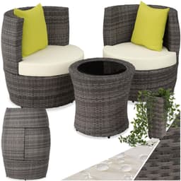 Polyrattan loungesæt Nizza - grå