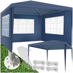 tectake Paviljong Baraban 3x3m med 3 sidopaneler - blå