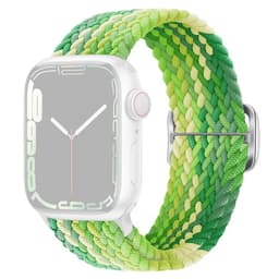 SKALO Flätat tygarmband Apple Watch Series 4-6 44mm - Grön-Limegrön