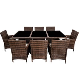 Polyrattan havemøbelsæt Menorca - sort/brun