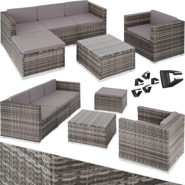 tectake Loungeset Lignano - grå