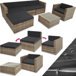 tectake Loungeset Milano i konstrotting - natur