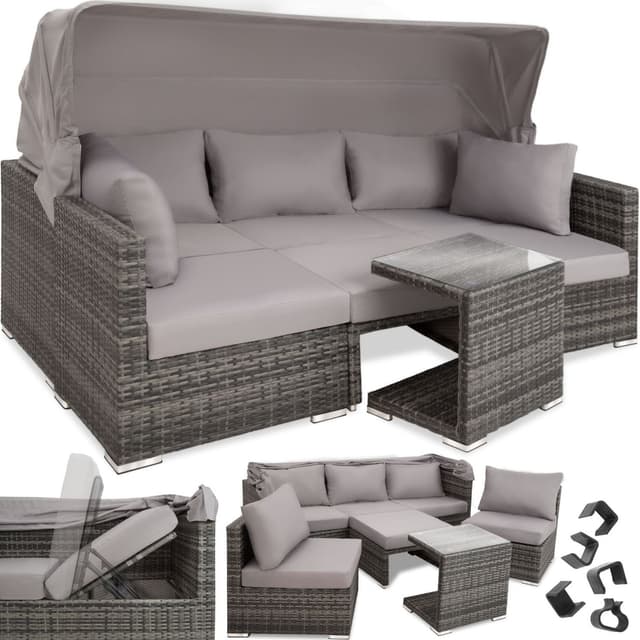 Polyrattan loungesæt San Marino - grå