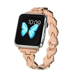 SKALO Metalarmbånd ""Braided"" Apple Watch Series 7-9 45mm - Rosa guld