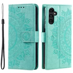 SKALO Samsung S24 FE Mandala Plånboksfodral - Turkos