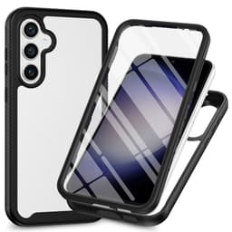 SKALO Samsung S24 FE Iskunkestävä Clear Hybrid Suojakuori + suojakalvo - Musta