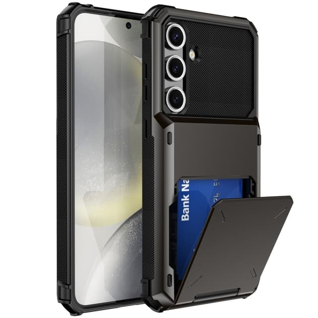 SKALO Samsung S24 FE Armor Skal Korthållare - Svart