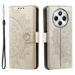 SKALO Xiaomi Redmi 14C Mandala lompakkokotelo - Kulta