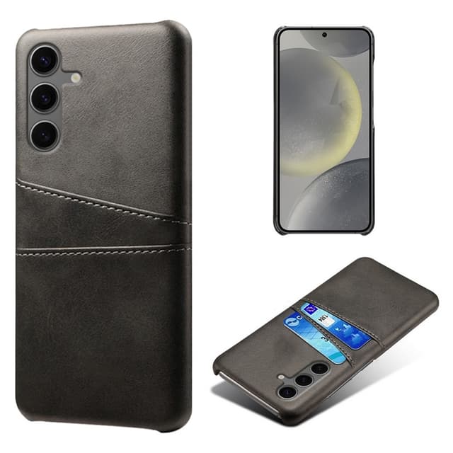SKALO Samsung S24 FE PU Läder Skal med Korthållare/Plånbok - Svart