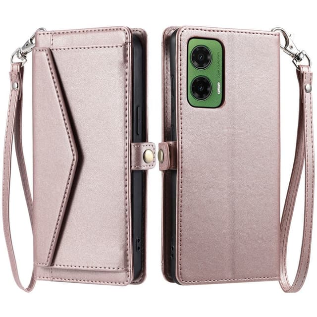 SKALO Motorola Moto G35 5G PU-Nahkakotelo Lompakkokotelo - Ruusukulta