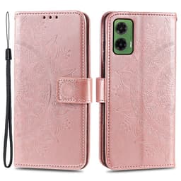 SKALO Motorola Moto G35 5G Mandala lompakkokotelo - Ruusukulta