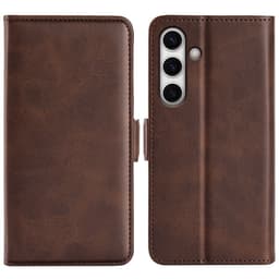 SKALO Samsung S24 FE Premium Wallet Lompakkokotelo - Ruskea
