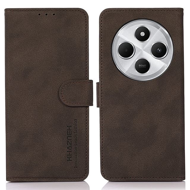 SKALO Xiaomi Redmi 14C KHAZNEH Plånboksfodral i PU-Läder - Brun