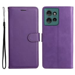 SKALO Motorola Edge 50 5G PU-nahkainen Lompakkokotelo - Violetti