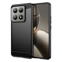 For Xiaomi 14T / 14T Pro Deksel TPU Karbonfibertekstur Cover - Svart