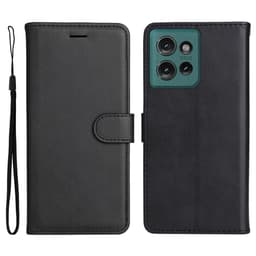 SKALO Motorola Edge 50 5G PU-nahkainen Lompakkokotelo - Musta