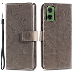 SKALO Motorola Moto G35 5G Mandala Plånboksfodral - Grå