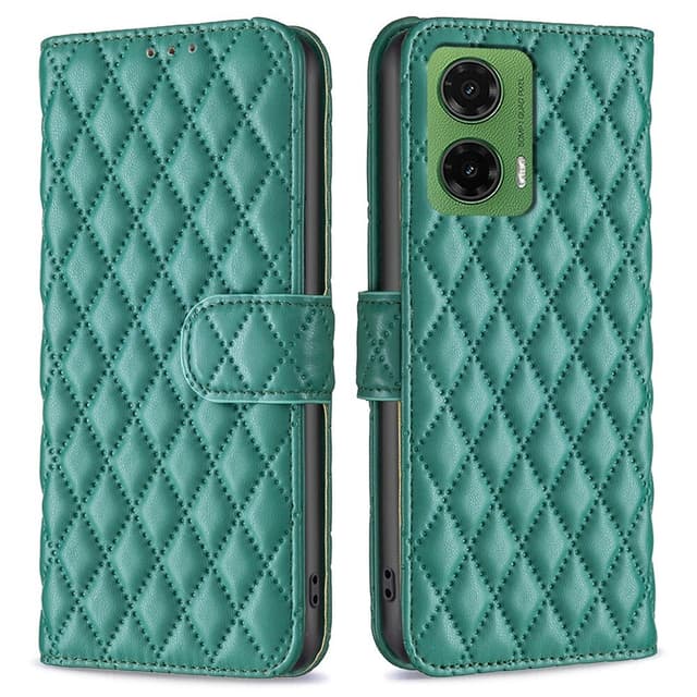 SKALO Motorola Moto G35 5G BINFEN COLOR Quiltat Plånbok - Grön
