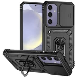 SKALO Samsung S24 FE Armor hybridi metallirengas kameran liukusäädin - Musta