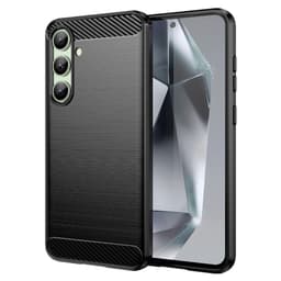 SKALO Samsung S24 FE Armor Carbon Iskunkestävä TPU suojakuori - Musta