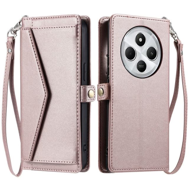 SKALO Xiaomi Redmi 14C PU-Läder Envelope Plånboksfodral - Roséguld