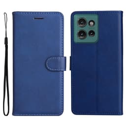 SKALO Motorola Edge 50 5G PU-nahkainen Lompakkokotelo - Sininen