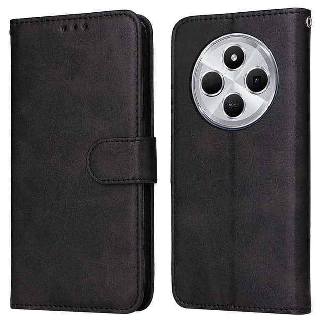 SKALO Xiaomi Redmi 14C PU-nahkainen Lompakkokotelo - Musta