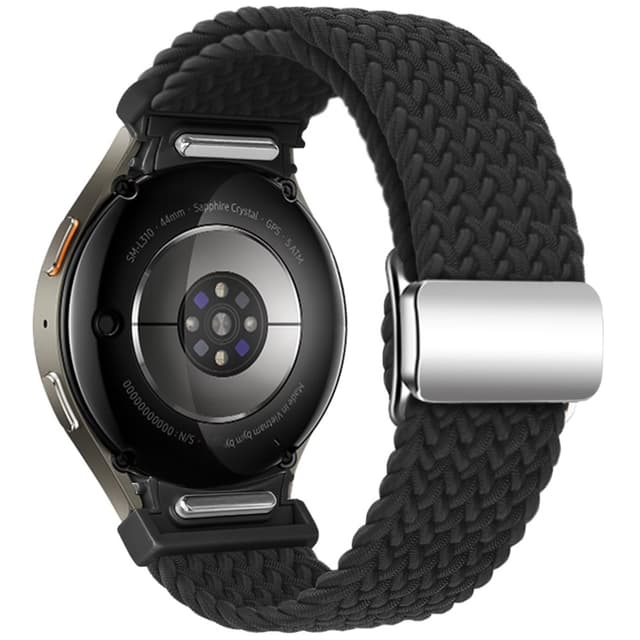 SKALO Punottu Tygaranneke Samsung Watch 6 Classic 43mm/47mm - Musta