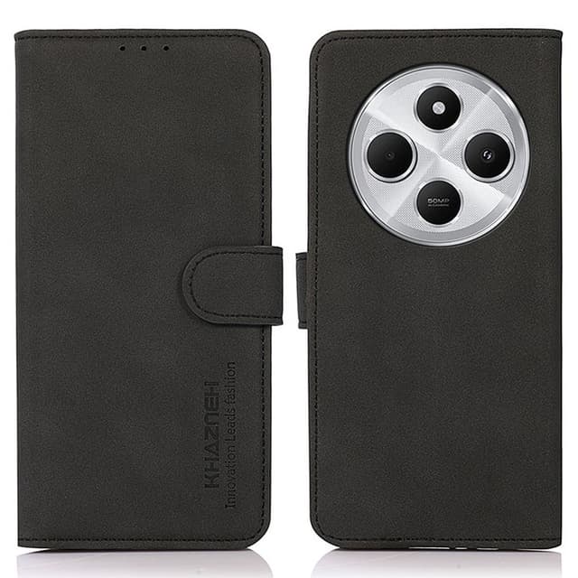 SKALO Xiaomi Redmi 14C KHAZNEH Lompakkokotelo PU-nahasta - Musta
