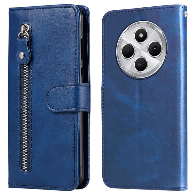 SKALO Xiaomi Redmi 14C Classic Lompakkokotelo vetoketjullinen lokero - Sininen