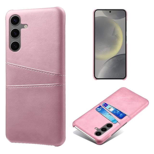 SKALO Samsung S24 FE PU-læder Cover med Pung - Rosa guld