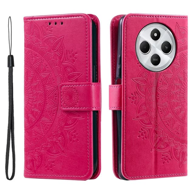 SKALO Xiaomi Redmi 14C Mandala Plånboksfodral - Rosa
