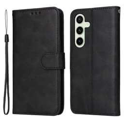 SKALO Samsung S24 FE PU-Läder Plånboksfodral - Svart
