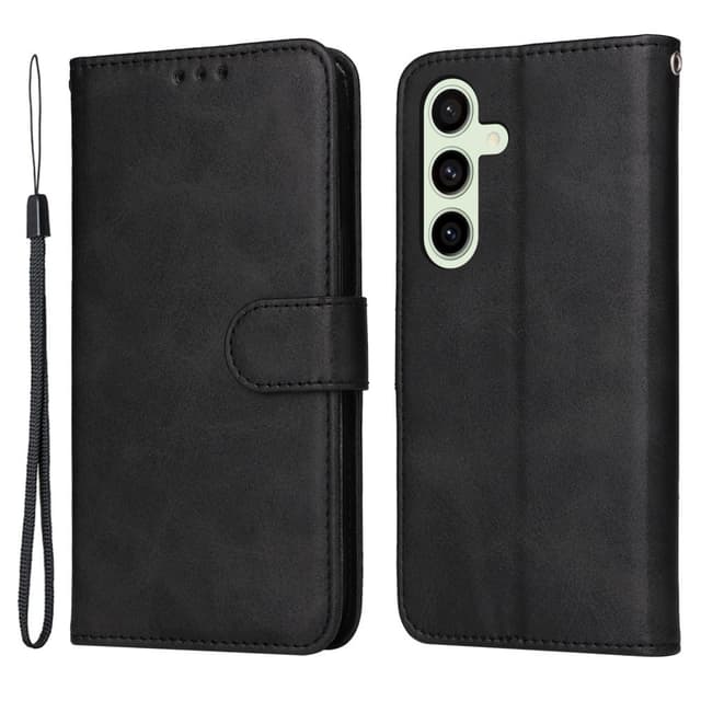SKALO Samsung S24 FE PU-nahkainen Lompakkokotelo - Musta