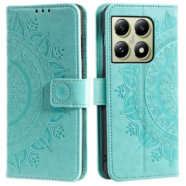 SKALO Xiaomi 14T Pro Mandala Flip Cover - Turkis