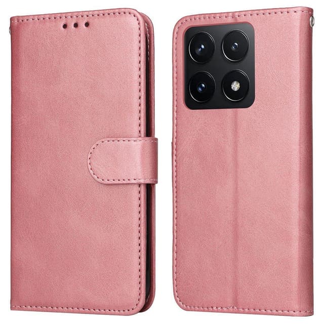 SKALO Xiaomi 14T PU-Läder Plånboksfodral - Rosa