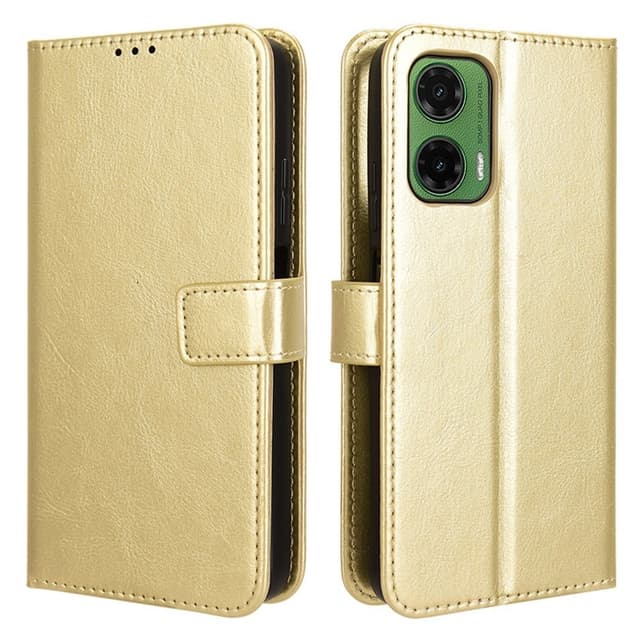 SKALO Motorola Moto G35 5G PU-nahkainen Lompakkokotelo - Kulta