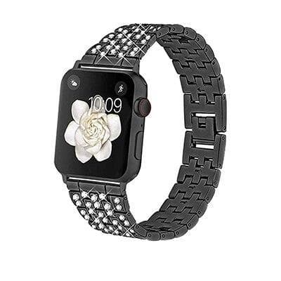 SKALO Link armbånd Bling Apple Watch SE 44mm - Sort