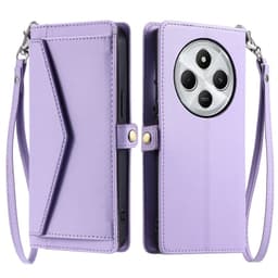 SKALO Xiaomi Redmi 14C PU-Nahkakotelo Lompakkokotelo - Violetti